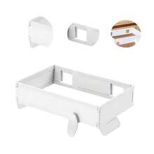 1 Modern White Trash Bin, Space-Saving, Made Of Plastic, Easy To Clean, A Stylish Bathroom Storage And Organizing Basket, A Multi-Functional Trash Bin, A Foldable Garbage Rack, A Household Cabinet Wall-Mounted Plastic Bag Storage Rack - Multicolor - View 3