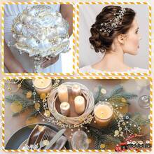 1pc/2pcs (10m/5m) Faux Pearl Beaded Garland Chain, Suitable For Valentine's Day, Wedding, Party, Indoor/Outdoor Home Decor, Gardening Decor, Bridal Shower, Anniversary & Holiday Decor, Christmas Decor And DIY Jewelry Making; Artificial Blue Pearl Beaded Garland Chain, Suitable For DIY Wedding Party Bouquet Decor, Fireplace, Holiday Decor, Crafts, Bead Curtain. - Multicolor - View 6