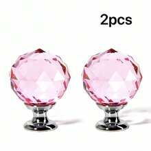10pcs 30mm Round Crystal Glass Knobs - Gold Plated Cabinet Hardware, Drawer, Cupboard, Wardrobe Door, Dresser Pulls, Suitable For Bedroom, Home, Room Decor - Multicolor - View 28