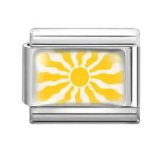 1pc Resin Coated DIY Italian Modular Bracelet, Decorated With Pentagram, Heart, Rainbow, Cactus Elements, Suitable As Party Gift For Friends/Couples, Applicable For Christmas, New Year, Halloween, Valentine's Day, Charming Design, Stainless Steel Jewelry, Local , Practical & Fashionable, Christmas & Halloween Essential, Christmas Style, Christmas Decor, Party Outfit Guide, Christmas Gift Supplies, Christmas Home Decor, Retro Summer