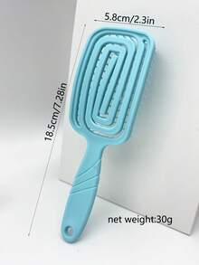 1pc Small Blue Hollow Portable Styling Comb