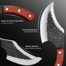 Cuchillo Vikingo Mini 5 Pulgada,Cuchillo Carnicero Forjado A Mano Con Vaina,Cuchillos Chef De Cocina,Acero De Alto Carbono,Aplicar Para El Hogar,Camping,Barbacoa,Restaurante,Cortar Carne,Escamar - Rojo - Ver 5