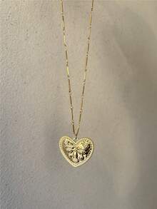 Unique Exaggerated Heart, Sun, Face Design Pendant Necklace, Stainless Steel Jewelry Accessory Handmade Beaded Necklace Gifts - Necklace - View 13