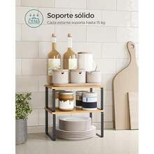 mhjSONGMICS Especiero Estante para Especias Juego de 2 de Armario Estante de Almacenamiento de Cocina Extensible Negro y Natural MKCS02NBV1Sleeping Bags