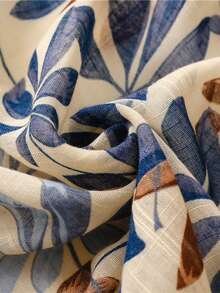 1pc Women's Casual Floral Print Tassel Scarf Shawl, Fashion Lightweight Sunscreen Scarf