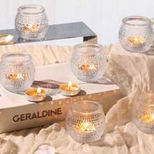 32 Pcs Clear Votive Candle Holders Round Votive Candle Holders With Polka Dot Embossed For Table Centerpiece Tealight Candle Holder For Weddings Home Decor Baby Shower Special Occasions - Thông thoáng - Xem 6