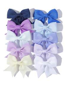 10个/套 新款可爱丝带蝴蝶结发夹，女孩发饰，彩色手工发卡