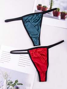 5-Pack Men's Thongs, Shiny And Smooth Sexy Thongs, Suitable For Daily Wear And Special Occasions - 混合色 - 查看 4