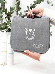 Customizable Expandable And Foldable Makeup Bag, Monogram Makeup Pouch, Christmas Travel Gift, Holiday Gift, Birthday Gift, Anniversary Gift - Multicolor - View 7