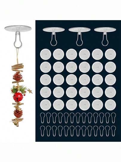 50/100个装 易安装自粘透明天花板挂钩 - 适用于节日、婚礼、生日和活动DIY装饰，耐用时尚的墙钩，实用挂钩