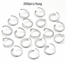 200pcs Stainless Steel Open Jump Rings, Necklace & Bracelet Connector Rings, Handmade Craft Rings, Beaded Bracelet Linking Rings, DIY Jewelry Making Findings - Single-loop Opening - View 16
