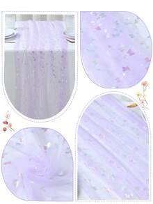 1Pc Purple Butterfly Organza Table Runner,Laser Butterfly Table Cover,75*180cm Mesh Gauze Silvery Stamping Butterfly Tablecloth,Butterfly Theme Birthday Party Supplies,Butterfly Party Decorations,Gender Reveal Party Decor,Wedding Accessories,Bridal Shower Favors,Babyshower Decorations,Engagement Banquet Decor,Kitchen Decor,Spring Decorations - Purple Butterfly - View 11