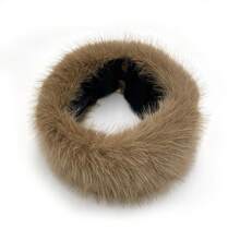 1pc Fashion Faux Fox Fur Headband For Women, Elastic Wide Brim Headband, Neck Warmer, Vintage Warm Ear Protection, Winter Visor Hat Hair Accerssories Headbands For Women Moños Para El Cabello Valentine's Day - 紅色 - 查看 3