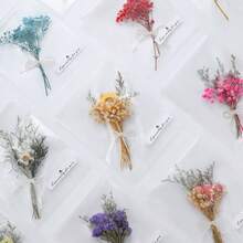 Bohemian Style Mini Dried Flower Bouquet Set | Small Vase Floral Arrangement | Desktop Decor | Mailbox Gift - Multicolor - View 2