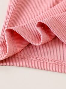 2pcs/Set Toddler Girls Casual Comfortable Tank Top + Pants Set, Lightweight Summer Outfit - Pink - View 3