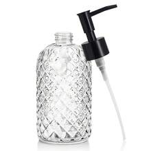 Topsky Gem Glass Soap Dispenser With Black Plastic Pump, 13oz Liquid Hand Soap Dispenser, Rustproof Pump For Kitchen & Bathroom, Great For Lotions, Essential Oil, Liquid Soaps-Clear - 寶石般清澈 - 查看 10