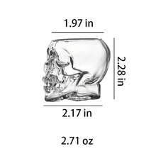 Bộ 1/2 ly thủy tinh hình đầu lâu, thủy tinh dày dặn, thiết kế độc đáo, chỉ rửa bằng tay, thích hợp cho rượu whisky, đồ uống và nhiều loại khác, có thể tái sử dụng, lý tưởng cho quán bar, tụ họp gia đình, nhà hàng, lễ hội Halloween và các bữa tiệc. - Trong sáng - Xem 24