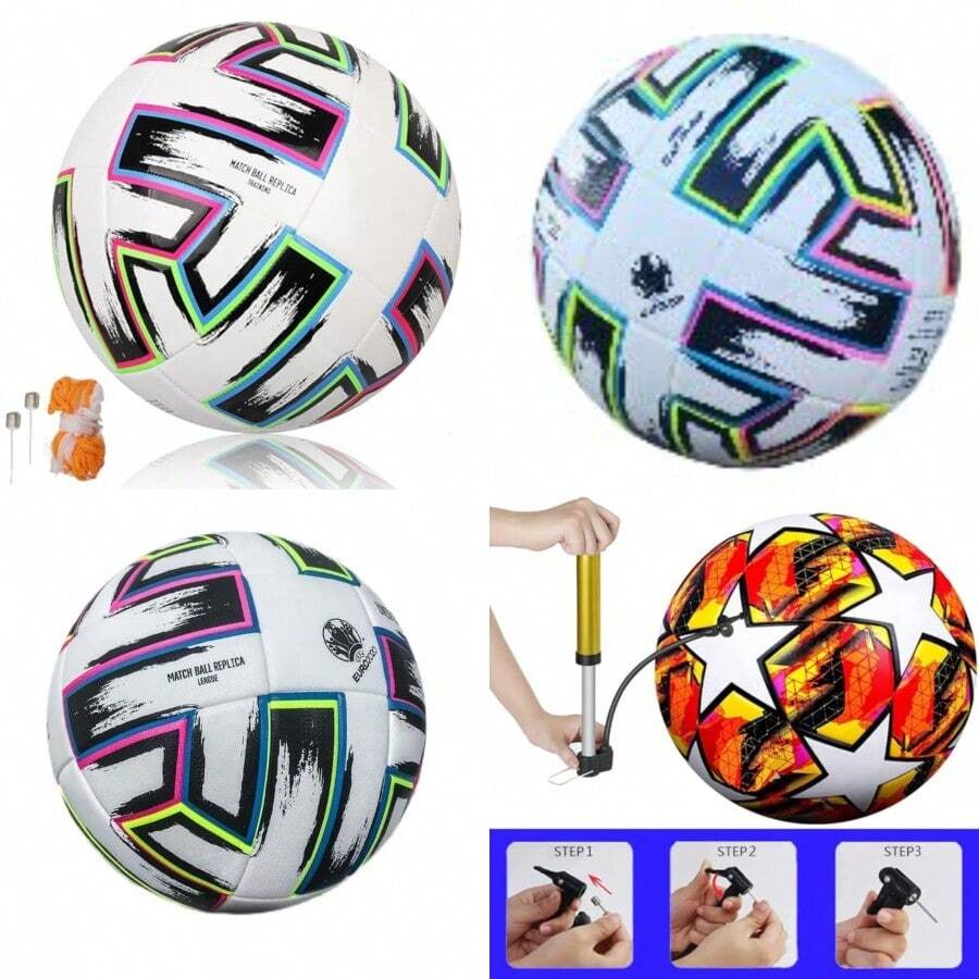 Balon de futbol de Entrenamiento Juvenil Tamaño Normal de Partido 5 Balon Numero 5 Estilo Copa del Mundo con Red De Agujas para Niños y Adultos Soccer Lovers GiftJuguetes clásicos de la infancia, imprescindibles para niños - OZB - Ver 1