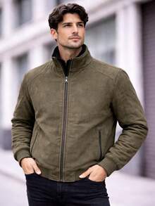 Men's Reversible Double-Sided Twill Jacket – 2 Colors In 1 | Premium Casual Style - 綠色 - 查看 1