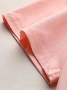 1 件“IN MY LOVER ERA”少女T恤，心形图案，春夏日常穿着 - 粉色 - 查看 5