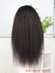 36-Inch Natural Black Kinky Straight Wig - 180% Density, Deep Lace Front,Versatile Style, 1pc Straight Lace Front Wig 13*4 Lace Luxurious Straight Lace Front Wig Hair, Soft Pre-Plucked Kinky Body Wave, Natural Look - SNatural - View 12