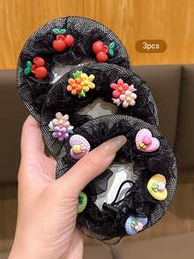 3pcs Fashion Dance Hair Net, Ballet Hair Styling Tools, Hair Accessories - Multicolor - View 4