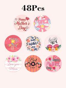 24/48/120 张母亲节礼物包装标签和信封贴纸 – 8 种设计选择，防水无残留，非常适合节日惊喜礼物。 - 彩色 - 查看 10