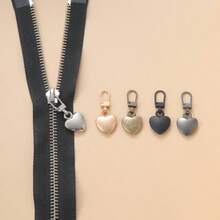 5pcs/10pcs Heart-Shaped Multi-Purpose Metal Detachable Zipper Pulls Replacement Zipper Sliders Repair Kit, For Luggage, Handbags, Backpacks, Jackets - Multicolor - View 5