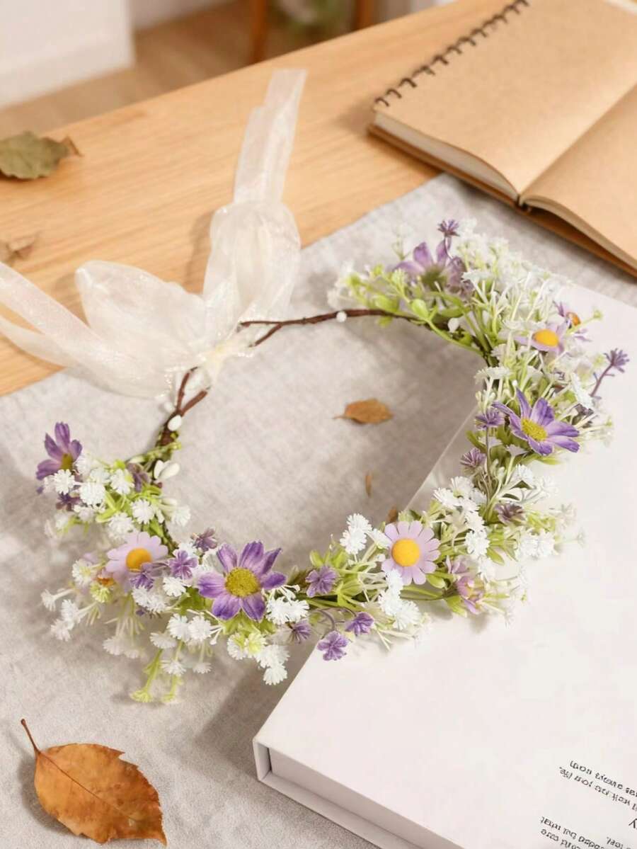 1 vòng hoa giả phong cách Bohemian, lãng mạn cho đám cưới và cô dâu, phụ kiện đội đầu, dành cho cô dâu tương lai, vương miện, vương miện cài tóc, phụ kiện đội đầu, vương miện hóa trang, vòng hoa cài tóc. - 58881 - Xem 1