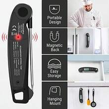 ThermoPro Termómetro digital de lectura instantánea para carne a la parrilla, termómetro impermeable para alimentos de cocina con calibración y retroiluminación, termómetro de caramelo para ahumar - Negro - - Ver 7