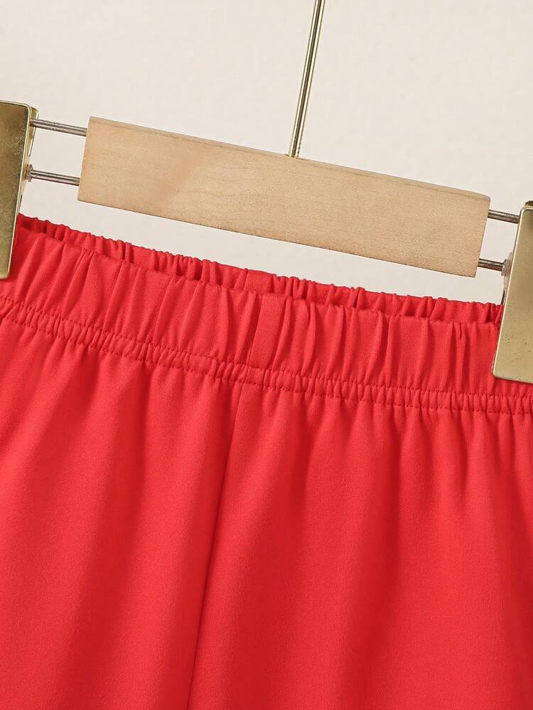 2pcs/Set Newborn Baby Boys' Casual Outing Outfit, Cute Cartoon Ladybug & Heart All-Over Print Round Neck Short Sleeve T-Shirt Top And Red Shorts Set, Spring/Summer - Red - View 6