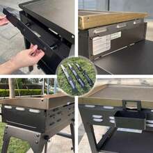 Upgraded Wind Guards For Blackstone 36 Griddle, Blackstone Griddle Accessories Fit For Black Stone Grill, 5015 Magnetic Stainless Steel Wind Screens Protect Flame Hold Heat, Compatible With Hood - ColorA - View 6
