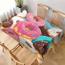 1pc/10pcs Colorful Donut Tablecloth Decorative Cloth, Suitable For Dinner And Picnic, Waterproof And Easy To Clean Tablecloth For Dining Table Party, Rectangular Home Decor For Dining Table, Bar, Coffee Table, Outdoor Picnic, Restaurant Patio, Party Decor, Gift For Holidays, Indoor And Outdoor Use, Available In Multiple Sizes - Multicolor - View 30