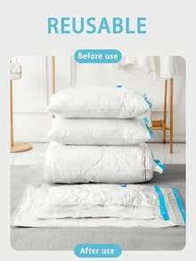 1/5/10个装便携式旅行收纳袋，大容量压缩袋，真空压缩袋，可重复使用真空袋，可折叠收纳盒，印花行李袋，防尘包装袋，防潮杂物袋，适用于衣物、床上用品、衬衫、卧室、衣柜、浴室、户外装备、家居收纳、返校季、旅行和度假必备品 - 彩色 - 查看 7