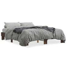 vidaXL Cadre de lit sans matelas chêne marrone 150x200 cm - Castano - Visualizzare 1