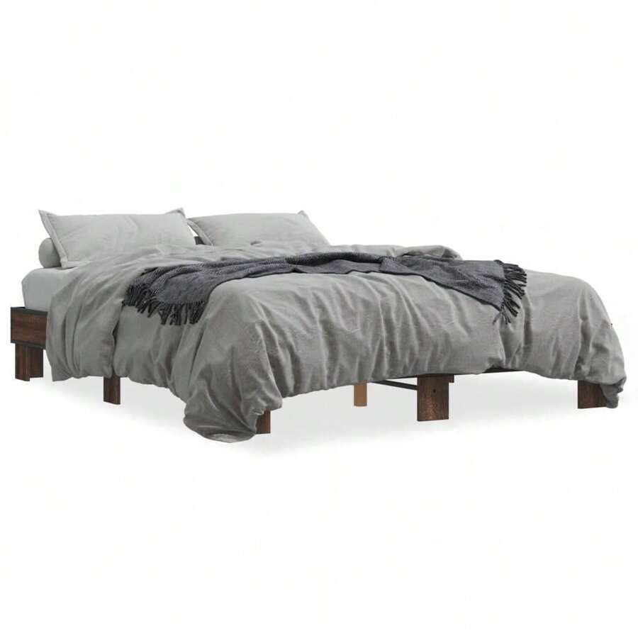 vidaXL Cadre de lit sans matelas chêne marrone 150x200 cm - Castano - Visualizzare 1