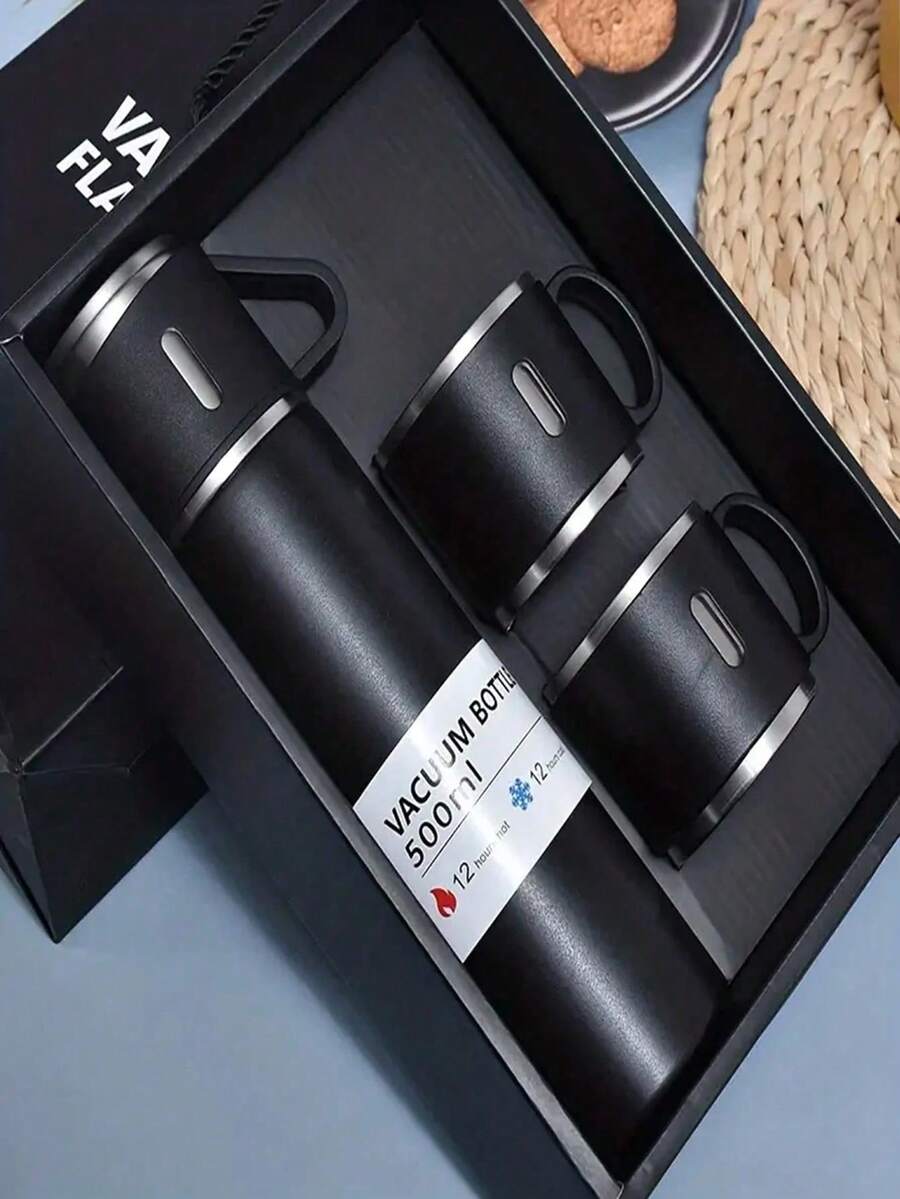 Bộ 3 bình giữ nhiệt bằng thép không gỉ, kèm hộp quà, bình nước nóng hai lớp chống rò rỉ, giữ ấm/lạnh trong nhiều giờ, thích hợp cho đạp xe, du lịch bụi, văn phòng, ô tô, trường học, tiệc tùng, cắm trại, v.v. - Nhiều màu - Xem 1