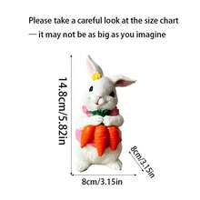 1pc Resin Cartoon Rabbit Figurine, No Accessories, Suitable For Home Decor, Desktop Ornament, Easter Decoration Gift, Boxed Packaging - Multicolor - View 7
