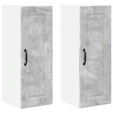 vidaXL Armário de cozinha com porte 2 pcs cinza beton 30 x 31 x 80 cm - Cinza - Ver 1