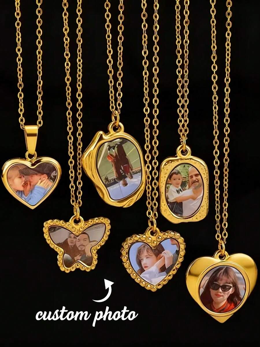 Custom Image Heart Locket Necklace For Women Stainless Steel Personalized Secret Romantic Anniversary Lover Jewelry Mama Gifts