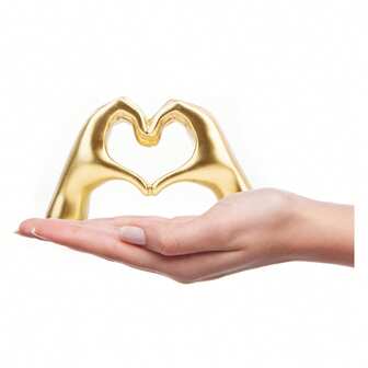 2 stuks hartvormige handsculpturen, geschikt als decoratie voor woonkamer, slaapkamer, boekenplank, salontafel en kantoor, liefdesvingerbeeldje, moderne esthetische huisdecoratie, uniek huwelijks-, kerst- of verjaardagscadeau (meerdere kleuren)