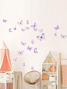 1pc Butterfly Decorative Self-Adhesive Removable Wallpaper, Suitable For Living Room Wall, Window Decoration - Cute Creative Wall Decor, Also Applicable For Refrigerator, Bathroom, Room, Bedroom Decoration - Multicolor - View 8
