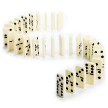 28 Piece Traditional Dominoes Set Double-Six Wooden Box Case Family Game - Camel - View 9
