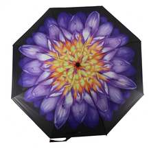 Windproof Travel Compact Umbrella-Automatic Umbrellas For Rain-Compact Folding Umbrella, Travel Umbrella Compact, Small Portable Windproof Umbrellas For Men Women Teenage. (Water Lily),42Inch-1Pack,Waterlily - 睡蓮 - 查看 8