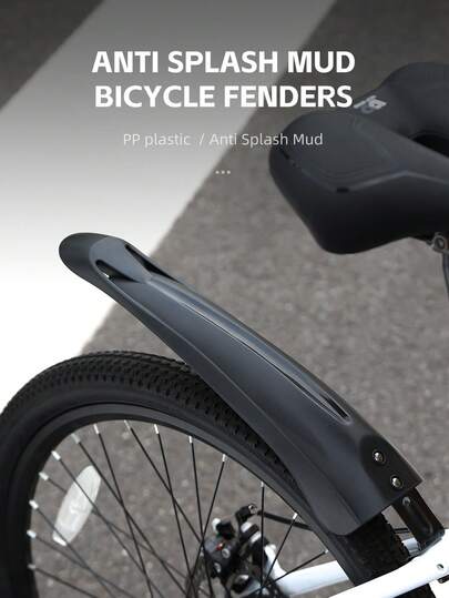 WEST BIKING 1 par fram- och bakskärmar för cykel, breddade och förlängda metallskärmar, för 20/22/24 tums mountainbikeskärmar och cykeltillbehör