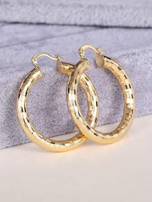 1 Pair Luxury Women's Hoop Earrings, Suitable For Parties, Engagements, Anniversaries, Valentine's Day Gifts - 14# - View 8