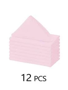 6/10/12/24/50 件装粉色餐巾布，尺寸 14*14/17*17/20*20 英寸，可水洗，100% 涤纶面料，包边，适用于酒店、餐厅、派对、婚礼和其他场合。 - 粉色 - 查看 10