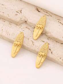 3 chiếc mặt dây chuyền hình cây dừa bằng thép không gỉ chất lượng cao, mạ vàng 18K, hình bầu dục, dùng để làm đồ trang sức DIY. - mặt dây chuyền - Xem 7