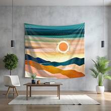 Colorful Desert Sunset Tapestry - Modern Bohemian Wall Hanging - Style 1 - View 12
