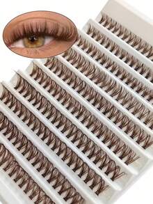 D型卷翘蓬松假睫毛，柔软浓密，打造自然妆效，睫毛簇，单根假睫毛 - D - 查看 2